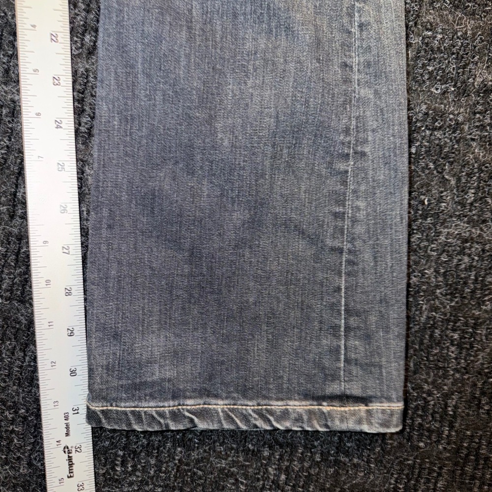 Arizona Jean Co Bootcut Jeans Womens 7 Blue Good Distressed Low Rise Patched - Picture 6 of 6